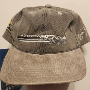 Vintage Ayrton Senna F1 strapback canvas grey NWT